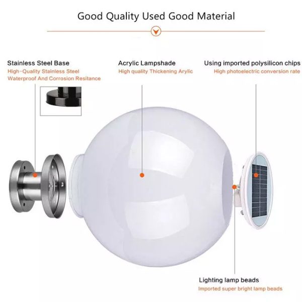 ⁦תאורת גינה סולארית דגם כדור 3.7V 250*350MM8⁩ – תמונה ⁦3⁩