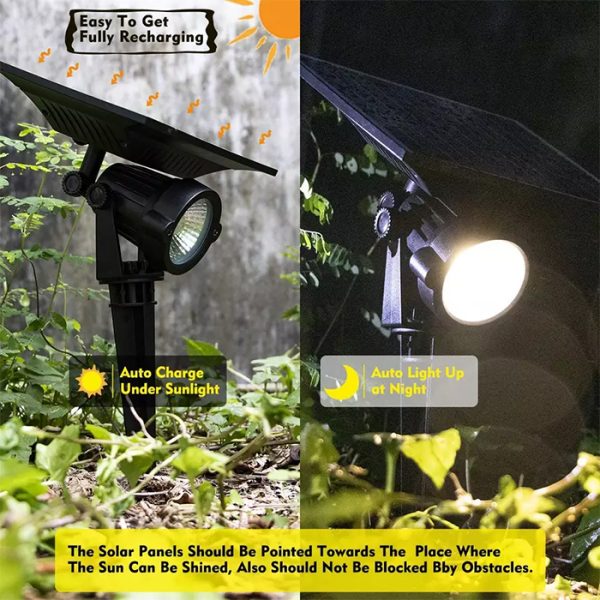 ⁦תאורת גינה סולארית 5W דוקרן אור חם 1200Mah 115*115*270mm⁩ – תמונה ⁦2⁩