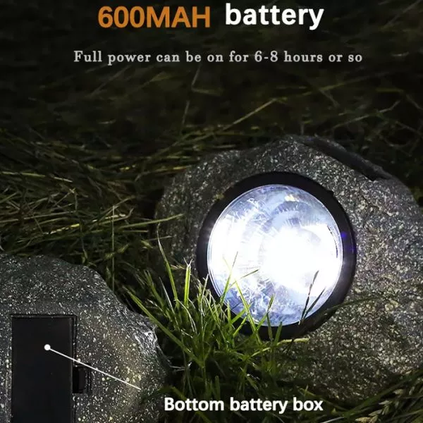 ⁦תאורת גינה סולארית דגם אבן 3W 1800Mah אור חם 200*160*160MM⁩ – תמונה ⁦3⁩