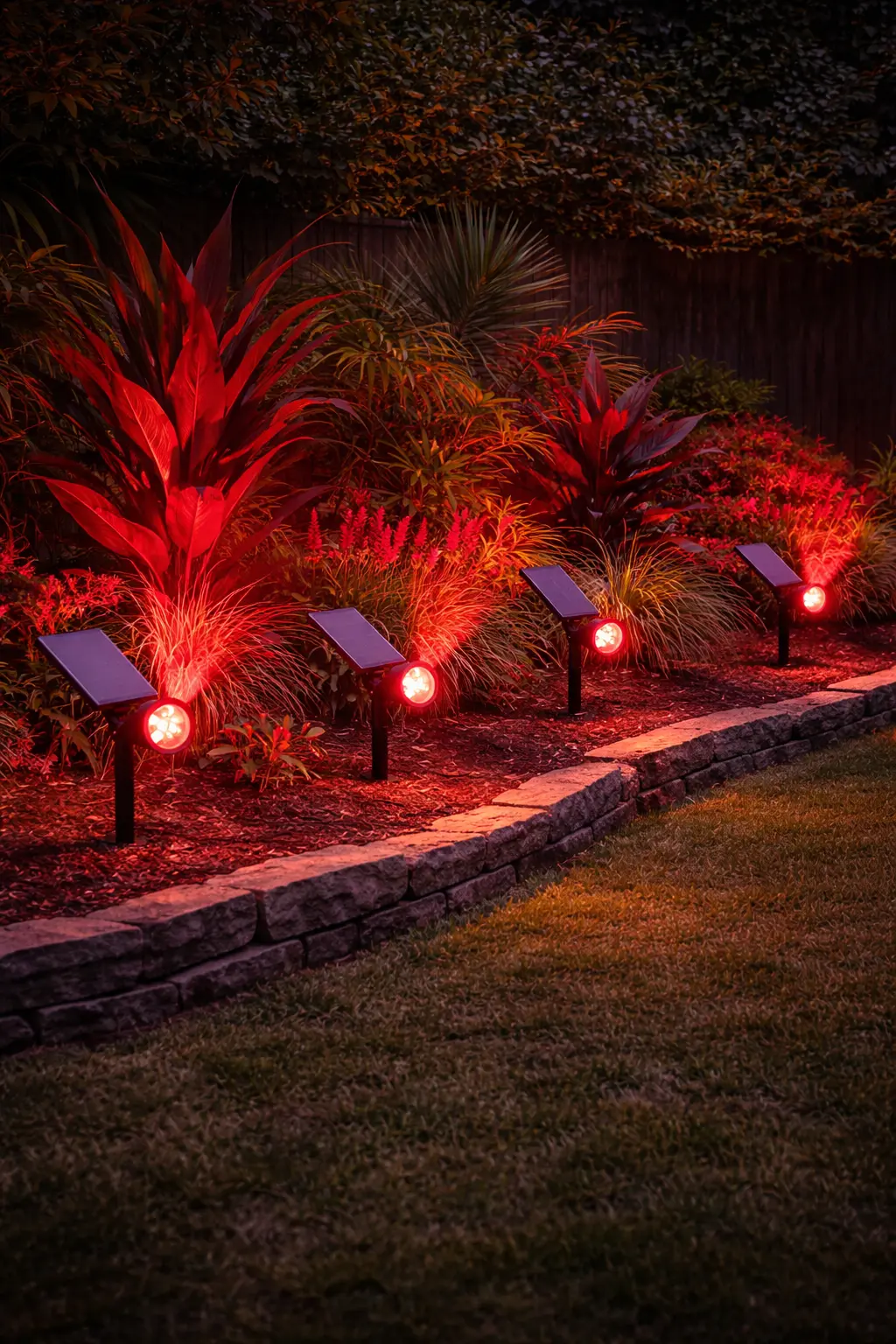 תאורת גינה אדומה מיוחדת