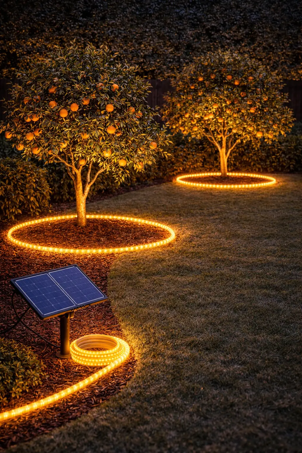 פס לד סביב פרגולה או אזור ישיבה