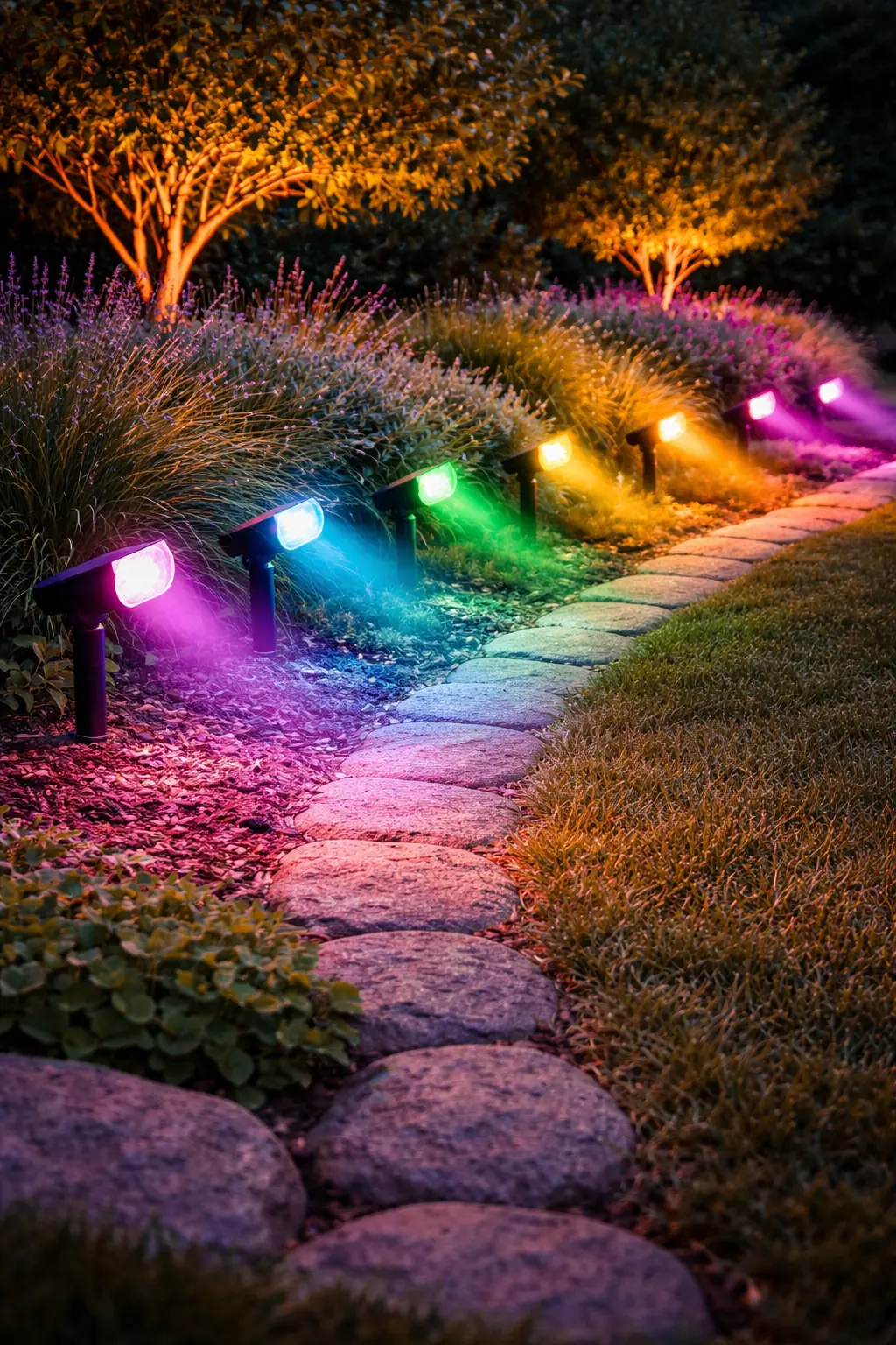 תאורת גינה סולארית RGB דוקרן NEWTEC AL23