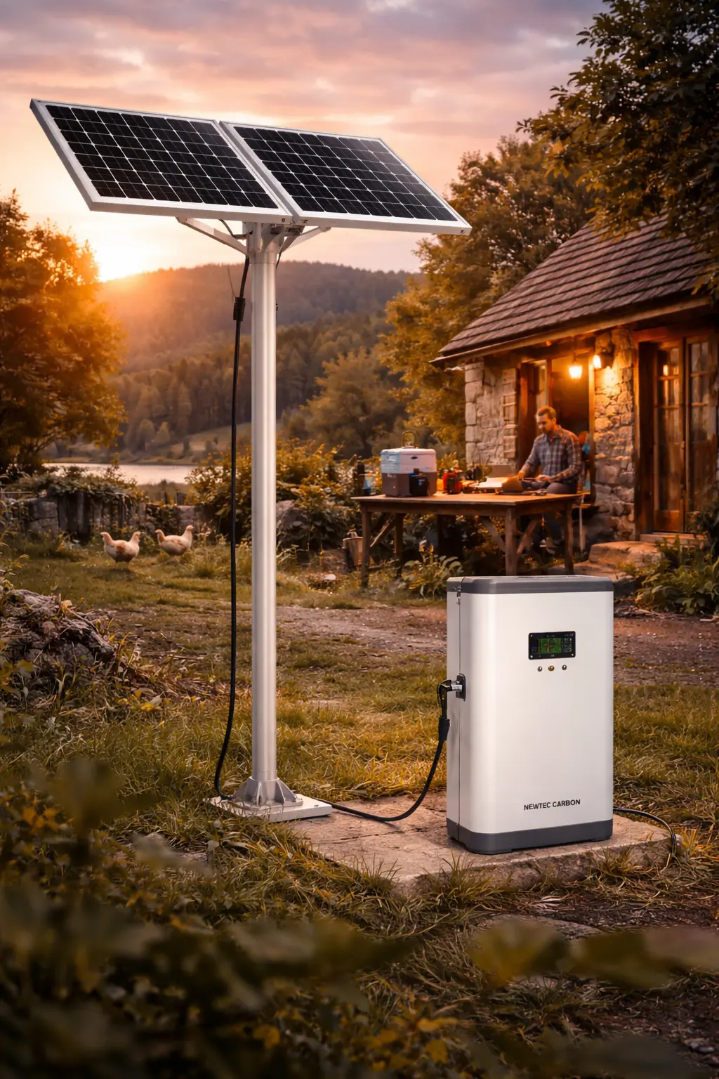 מערכת סולארית אינטגרלית NEWTEC CARBON 1500Wh